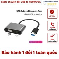 Bộ chuyển đổi từ USB 3.0 hoặc Type C Sang HDMI/VGA, Dock chuyển đổi hỗ trợ chuẩn full HD 1080