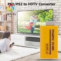 Bộ chuyển đổi tương thích APVTI PS1 & PS2 sang HDMI, Bộ chuyển đổi tương thích PS1 & PS2 sang HDMI đầu ra độ phân giải cao PS1 sang HDMI, Bộ chuyển đổi phích cắm và chạy PS1 sang HDMI PS2 sang HDMI HDTV