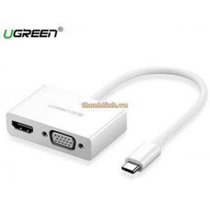 Bộ chuyển đổi Type C ra HDMI+VGA Ugreen 50510