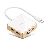 Bộ chuyển đổi TYPE C sang 1 USB 3.0 + 2 USB 2.0 + VGA + hỗ trợ nguồn TYPE C US183 Ugreen 30442