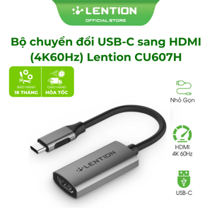 Bộ chuyển đổi Type C sang HDMI (4K 60Hz) Lention CU607H