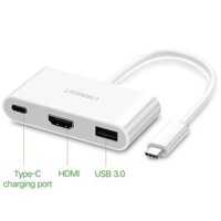 Bộ chuyển đổi TYPE C sang USB 3.0 + HDMI + hỗ trợ nguồn TYPE C US163 Ugreen 30377