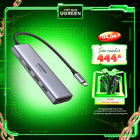 Bộ chuyển đổi Type C UGREEN 60384 Chuyển sang HDMI + USB 3.0*2 + SD/TF + PD Hàng phân phối chính hãng