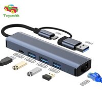 Bộ chuyển đổi USB C sang Ethernet Hub USB Hợp kim nhôm Di động Bộ chuyển đổi mạng LAN Gigabit Ethernet chuyên nghiệp cho PC