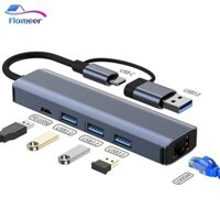Bộ chuyển đổi USB C sang Ethernet Hub USB Hợp kim nhôm Di động Bộ chuyển đổi mạng LAN Gigabit Ethernet chuyên nghiệp cho PC