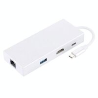 Bộ chuyển đổi USB-C / Type-C sang HDMI & RJ45 & 2 x USB 3.0 & SD & Micro SD Card Reader với bộ sạc USB-C / Type-C, Đối với Macbook / Macbook Pro mới / Huawei Matebook