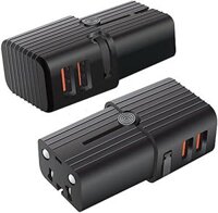 Bộ chuyển đổi USB đa năng kép cho Lava Iris X1 Beats hỗ trợ sạc và du lịch toàn cầu tại Mỹ/EU/CN/AUS/NZ/UK