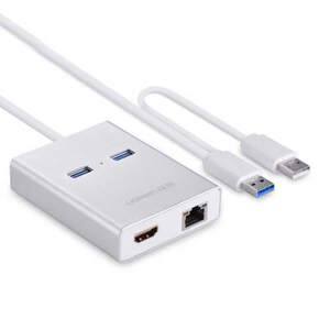 Bộ chuyển đổi USB to LAN, HDMI, 2 port USB 3.0 Ugreen 40255