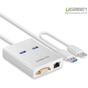 Bộ chuyển đổi USB to LAN, VGA, USB 3.0 Ugreen 40242
