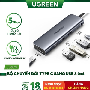 Bộ chuyển đổi USB Type C sang 4 USB Ugreen 50979