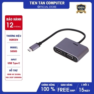 Bộ chuyển đổi USB Type-C sang HDMI+VGA Ugreen 50505
