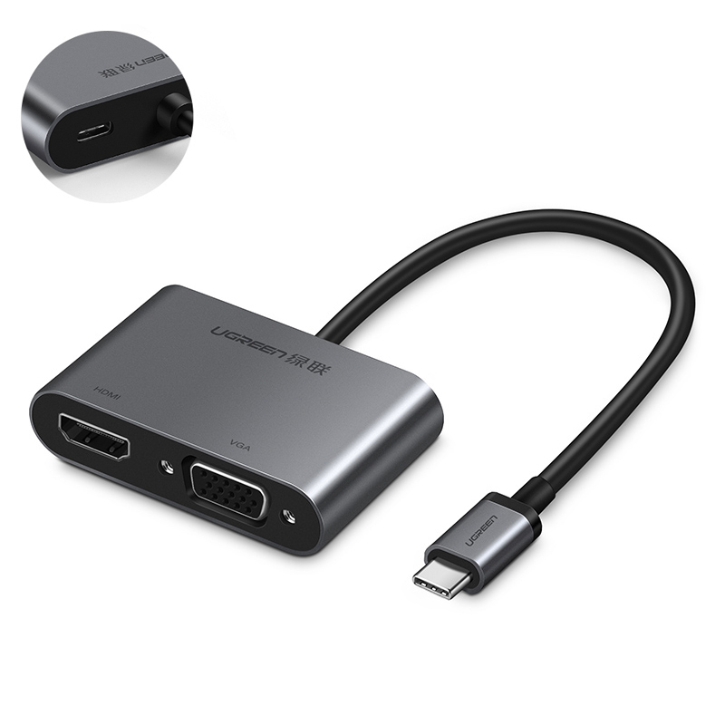 Bộ chuyển đổi USB Type-C sang HDMI+VGA Ugreen 50505