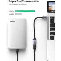 Bộ chuyển đổi USB type C sang USB 3.0 UGREEN US378 | Hỗ trợ OTG | Vỏ bọc nylon bền bỉ | Bảo Hành 18 Tháng 1 Đổi 1| 70889