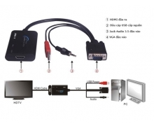Bộ chuyển đổi VGA + Audio sang HDMI Z-TEK ZE577