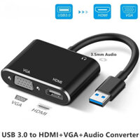 Bộ chuyển đổi VGA tương thích USB 3.0 sang HDMI cho Bộ chuyển đổi VGA tương thích USB 3.0 sang HDMI 2 in1 cho hệ điều hành MacBook Windows 7 / 8 / 10