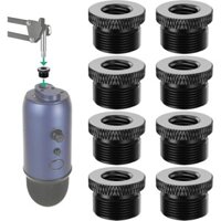 Bộ chuyển đổi vít Yeti Mic màu xanh 5 / 8 Nam sang 3 / 8 Nữ, Bộ chuyển đổi ren vít kim loại cho Blue Yeti X / Blue Yeti / Snowball Mic Boom Arm Stand, 8 chiếc (Đen)