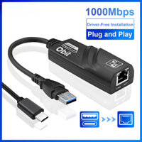 Bộ chuyển đổi Wi-fi 3.0 USB HUB Ethernet Type C sang RJ45 Gigabit Card mạng Mini PC Máy tính để bàn Phụ kiện máy tính xách tay Cắm và chạy