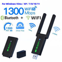 Bộ Chuyển Đổi Wifi 1300Mbps 2.4G / 5Ghz Usb 3.0 Card Mạng Băng Tần Kép Bluetooth 4.2 Bộ Thu Không Dây Cho Máy Tính Để Bàn Laptop Pc