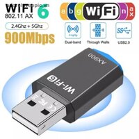 Bộ chuyển đổi WiFi USB Apvn AX900 900Mbps Băng tần kép 2.4G / 5Ghz WiFi 6 Bộ chuyển đổi USB 900Mbps Bộ chuyển đổi WiFi cho máy tính xách tay Windows 7 10 11 Jelly