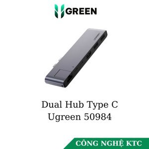Bộ chuyển Dual USB Type C to HDMI+USB 3.0+LAN 1Gbps + Dual Type C Ugreen 50984
