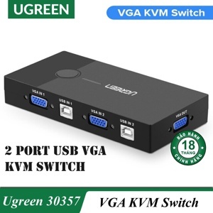 Bộ chuyển KVM 2 PC sang 1 màn hình Ugreen 30357