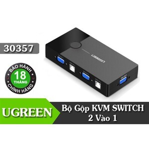 Bộ chuyển KVM 2 PC sang 1 màn hình Ugreen 30357
