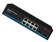 Bộ chuyển mạch 10 Port unmanaged Gigabit Ethernet, 8 port PoE, Passive 24V auto detection, 2SFP  Ethernet Switch - Xmethod Network - Hàng chính hãng
