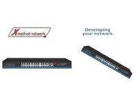 Bộ chuyển mạch 26 port unmanaged Ethernet switch, 24 port Fast Ethernet PoE, 2 SFP, 300W power supply - Xmethod Network - Hàng chính hãng