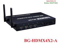 Bộ chuyển mạch HDMI Matrix 4x2 hỗ trợ wifi display, audio 5.1 B-GO BG-HDMX4X2-A cao cấp