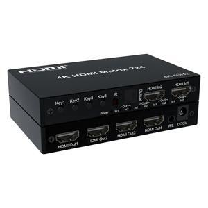 Bộ chuyển mạch Ma Trận HDMI 4 ra 2 có điều khiển lựa chọn đầu ra hiển thị khác nhau