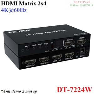 Bộ chuyển mạch Ma Trận HDMI 4 ra 2 có điều khiển lựa chọn đầu ra hiển thị khác nhau