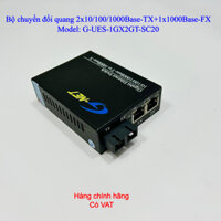 Bộ chuyển mạch quang 2x10/100/1000Base-TX+1x1000Base-FX,dual fiber,20KM,SC. Model: G-UES-1GX2GT-SC20