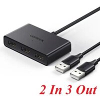 Bộ chuyển mạch và chia cổng usb có thêm chức năng copy file Ugreen 10935 2 vào 3 ra chuẩn 2.0