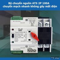 Bộ chuyển nguồn ATS 63A/100A 2P 220V chuyển mạch nhanh không gây mất điện, cầu dao đảo chiều