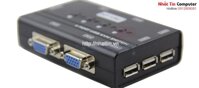 Bộ chuyển tín hiệu 4 CPU dùng 1 Màn hình KVM Switch USB MT-460KL bao gồm cáp KVM