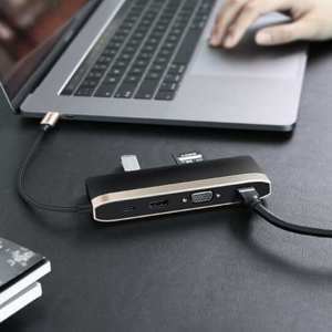 Bộ chuyển USB Type C to HDMI +VGA +USB 3.0+ LAN 1Gbps+ Card Reader  Ugreen 50988