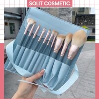 Bộ cọ 10 cây cao cấp lông siêu mịn kèm bao da màu xanh
