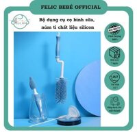 Bộ cọ bình sữa, núm vú giả silicon cho bé