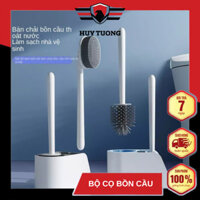 Bộ cọ bồn cầu, bàn chải nhà vệ sinh, cây chà nhà vệ sinh silicon và hộp đựng treo tường - Huy Tưởng
