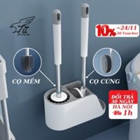 Bộ cọ bồn cầu, bộ cọ nhà vệ sinh, cây chà nhà vệ sinh, đồ cọ bồn cầu silicon và hộp đựng treo tường