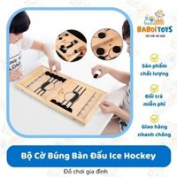 Bộ Cờ Búng Bàn Đấu Ice Hockey Bằng Gỗ Cao Cấp