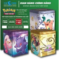 Bộ cờ chiến thuật Pokemon, Họp mở rộng  Stacking Tin 24Q1, hộp thiếc đựng quân cờ, SL 1 hộp 3 gói