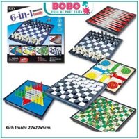 Bộ Cờ Đa Năng Nam Châm 6 Trong 1 - Cờ Vua, Cá Ngựa Trẻ Em Gấp Gọn Cho Bé Phát Triển Toàn Diện Boboshopdochoi