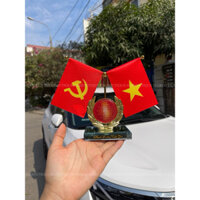 Bộ cờ để bàn làm việc,taplo xe ô tô hình ảnh Bác Hồ kính yêu