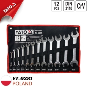 Bộ cờ lê 2 đầu miệng hệ mét 6x7 - 30x32mm Yato 12 chi tiết YT-0381