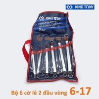 Bộ cờ lê 2 đầu vòng 6-17mm KINGTONY bằng thép CRV cao cấp, chống ăn mòn