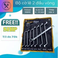 Bộ cờ lê 2 đầu vòng TOLSEN 15895, bộ chìa khoá 2 đầu vòng 8 chi tiết