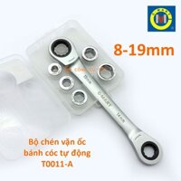 Bộ cờ lê lắc léo 2 đầu vòng tự động kèm 5 đầu lục giác rời C-mart T0011-A, T0011-B, T0011-C 8-19mm