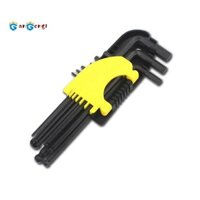 Bộ cờ lê lục giác 9 trong 1 Bộ công cụ tuốc nơ vít lục giác Cờ lê vuông Cờ lê lục giác bằng thép đen