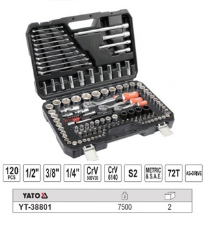 Bộ cờ lê tay vặn 120 món Yato YT-38801